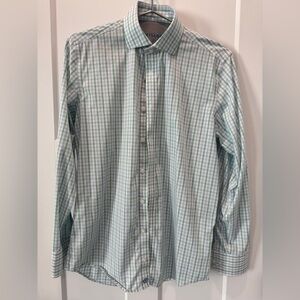 Twillory Men's INVESTOR // Performance Green Blue Tattersall Shirt